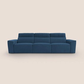 Clark Divano modulare 3 sedute con opzione relax elettrico in tessuto smacchiabile impermeabile T17 blu