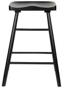 Sedia da bar nera in rovere massiccio (altezza della seduta 65,5 cm) Vander – White Label