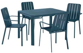 Tavolo da giardino allungabile Idaho NATERIAL in alluminio blu per 6 persone 110/162x82cm