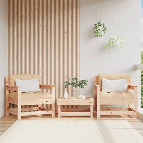 Sedie da giardino con cuscini 2 pz legno massello di pino