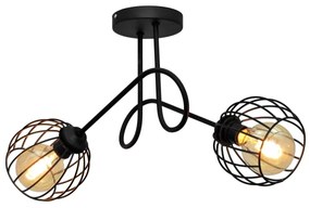 Lampadario a plafone OXFORD 2xE27/15W/230V nero