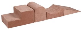 Gioco per psicomotricità beige in velluto 4 pz altezza totale 30 cm 45x193 cm Montessori – Meowbaby