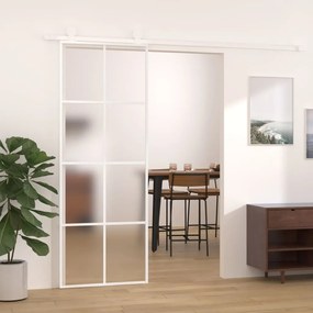 Porta Scorrevole İn Vetro Esg E Alluminio 76x205 Cm Bianca /