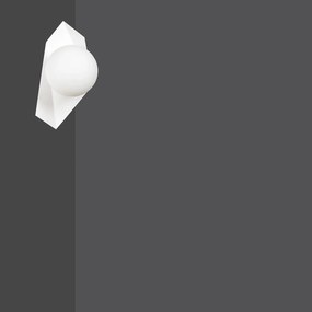 Applique Moderna 1 Luce Parvati In Acciaio Bianco E Sfera Vetro Opalino