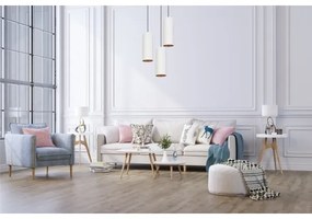 Lampadario a cavo AVALO 3xE27/60W/230V Ø35 cm bianco/rame