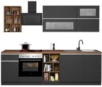 Composizione Cucina moderna 255X60-34X85-71cm - NAUTILUS Colore: Antracite-Rovere Wotan