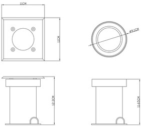Globo 31101 - Faretto da incasso STYLE 1xGU10/40W/230V IP67