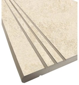 Bordo per piscina in gres porcellanato ECODADO+ Gradone Gres scanalat. beige 30x60x2 L 60 x H 60 cm, Sp 20 mm