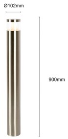 Arcchio Rudolfine lampione V4A in acciaio inox 90 cm