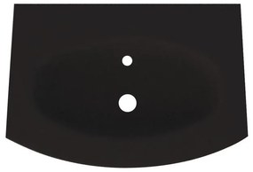 Lavabo a incasso semicerchio Vague H 1.5 cm in vetro nero