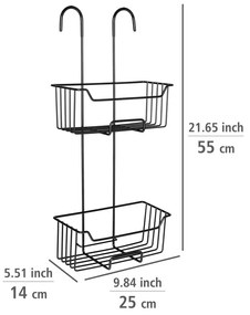 Mensola da bagno sospesa in acciaio inox nero Milo - Wenko