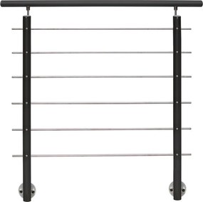 Balaustra in kit AX3  in alluminio argento, corrimano in alluminio grigio antracite, L 150 cm fissaggio a parete