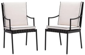 Sedia da giardino con cuscino beige e braccioli Victoria NATERIAL da 2 posti, struttura in alluminio beige seduta in rattan sintetico nero, L 53 x H 92.5 x P 64 cm