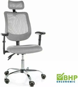 Sedia da ufficio Q-118R grigia e argento – 60x44x115 cm