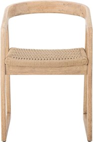 Sedia da pranzo di colore naturale in legno di cauciù massiccio Serrone – Bloomingville