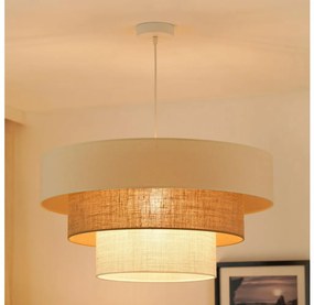 Brilagi - Lampadario a cavo DENVER LUNETA 1xE27/15W/230V Ø60 beige/marrone/crema