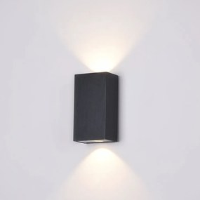 Lampada Da Parete Moderna Da Esterno Metallo Nero Luce Led 6W Ip54 3000K
