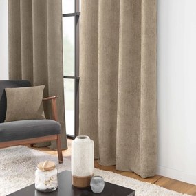 Tenda marrone chiaro in ciniglia 140x260 cm Leo – douceur d'intérieur