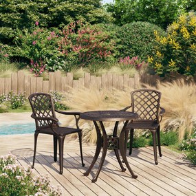 Set Da Bistrot 3 Pz İn Alluminio Pressofuso Bronzo /