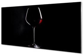 Quadro su vetro Bicchiere da vino a sfondo nero 100x50 cm