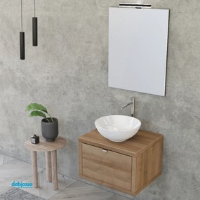 Mobile Bagno Sospeso "Unit One" Da 60 Cm Composto Da Un Cassetto Finitura Rovere Farnia