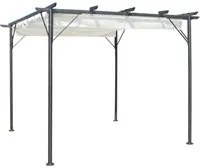 Pergola da Giardino Tetto Retrattile Bianco Crema 3x3 m Acciaio 49325