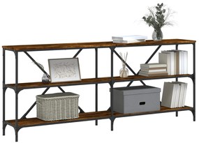 Tavolo consolle rovere fumo 180x30x75cm legno multistrato ferro