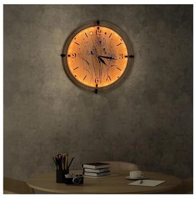 Li-Go 23688/DUB2 - Orologio LED con sensore di movimento, alimentazione 1xAA, diametro 32 cm, finitura in rovere