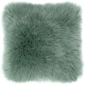 Cuscino in pelle di pecora verde, 45 x 45 cm - Tiseco Home Studio
