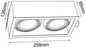 Brosline 3275 - Faretto da incasso CAGE 2xGU10/18W/230V bianco