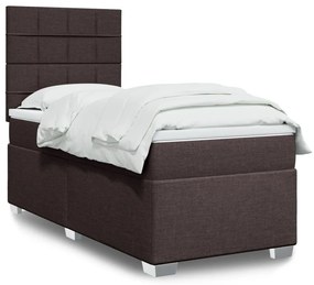 Giroletto A Molle Con Materasso Marrone Scuro 100x200cm Tessuto /