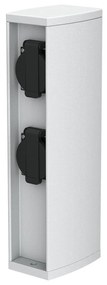 Colonnina con Prese elettriche da Giardino 30cm IP54 Alluminio - Bianca