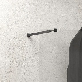 Kamalu - Box doccia walkin 70x90 angolare profilo nero | KW4000B