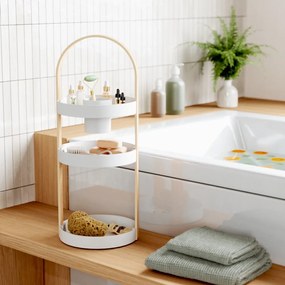 Organizer da bagno in legno in colore bianco e naturale Bellwood - Umbra