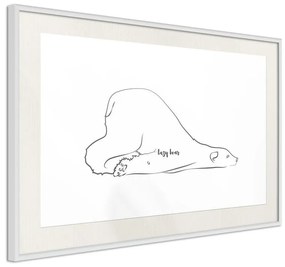 Poster  Resting Polar Bear  Cornice Quadri Cornice nera con pass-partout, Larghezza x Altezza Home decor 60x40