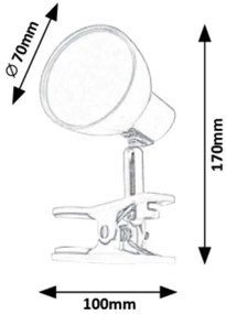 Rabalux 1478 - Lampada LED con Clip NOAH LED/5W/230V