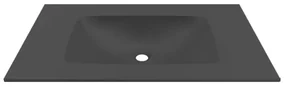 Kamalu - Lavabo da incasso per mobili 80,5 cm in keratek nero opaco | KK-8050NEL