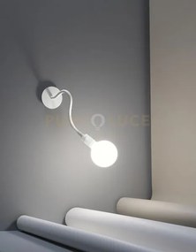 Bulbo applique 1 luce in metallo e gomma colore bianco attacco e27 ...