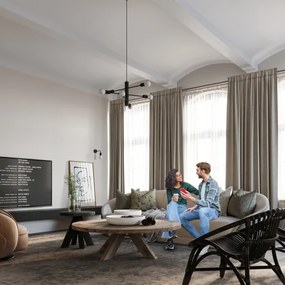 Lampadario a sospensione con filo DUOMO 3D 3xE27/60W/230V nero