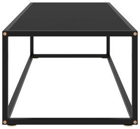 Tavolino da salotto nero con vetro nero 120x50x35 cm