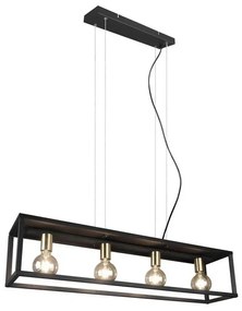 Ubanio 4 Lampada a Sospensione Black/Brass - Lindby