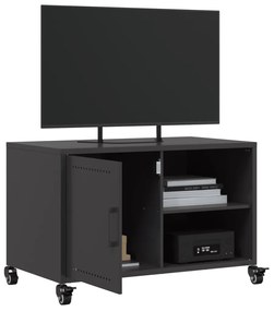 Mobile tv nero 68x39x43,5 cm in acciaio