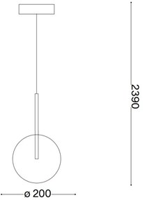 Ideal Lux - Lampadario LED a sospensione con filo EQUINOXE 1xG4/2W/230V diametro 20 cm ottone/limpido