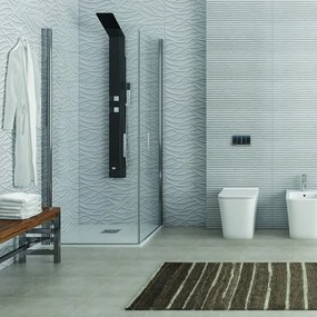 Box doccia angolare 70x80 due ante battenti finitura cromo | KS2800 - KAMALU