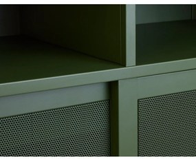 Armadietto in verde scuro in metallo con ante scorrevoli 90x140x40 cm Veep – Unique Furniture