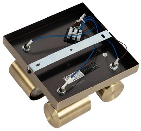 Plafoniera moderna bronzo 4 luci orientabili rettangolare - Jeana