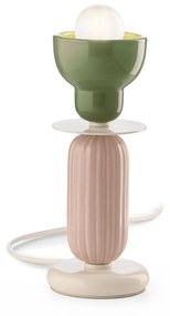 Ferroluce Decò  Berimbau lampada tavolo alta C2602 Verde salvia + grigio sabbia