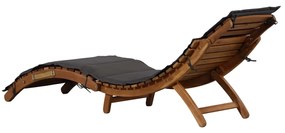 Lettini prendisole con cuscini 2pz grigio scuro massello acacia