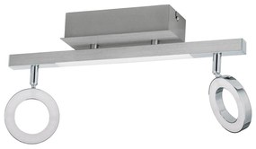 Spot Moderno Cardillio 1 Alluminio Argento 2 Luci Led 3,2W