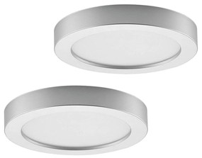 Prios plafoniera LED Edwina, argento, 25 cm, set di 2